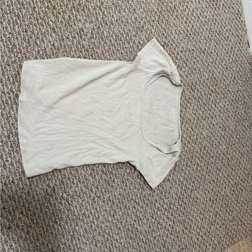 Old Navy Cream Ribbed Top
